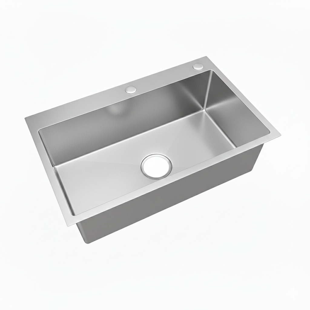 Stainless Steel Handmade Single Bowl Sink with drainer