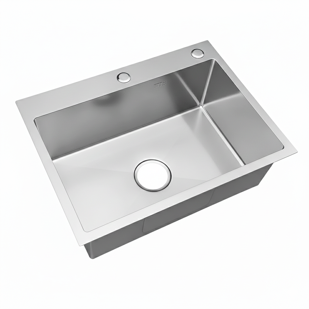 Stainless Steel Handmade Single Bowl Sink with drainer