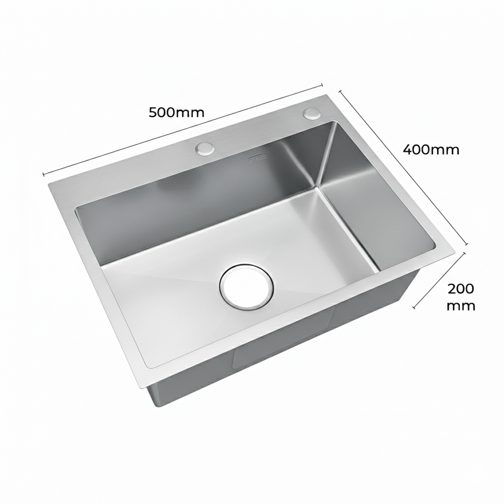 Stainless Steel Handmade Single Bowl Sink with drainer