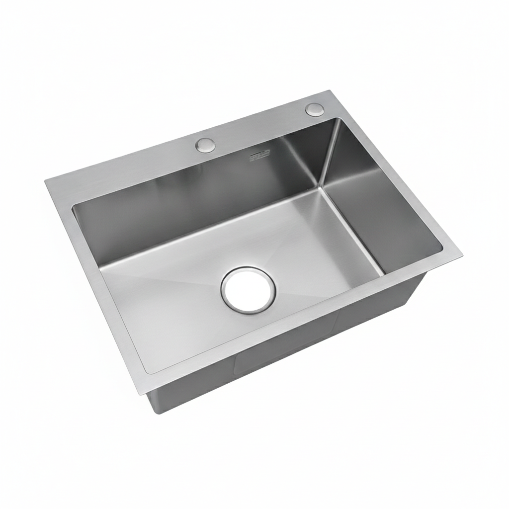 Stainless Steel Handmade Single Bowl Sink with drainer