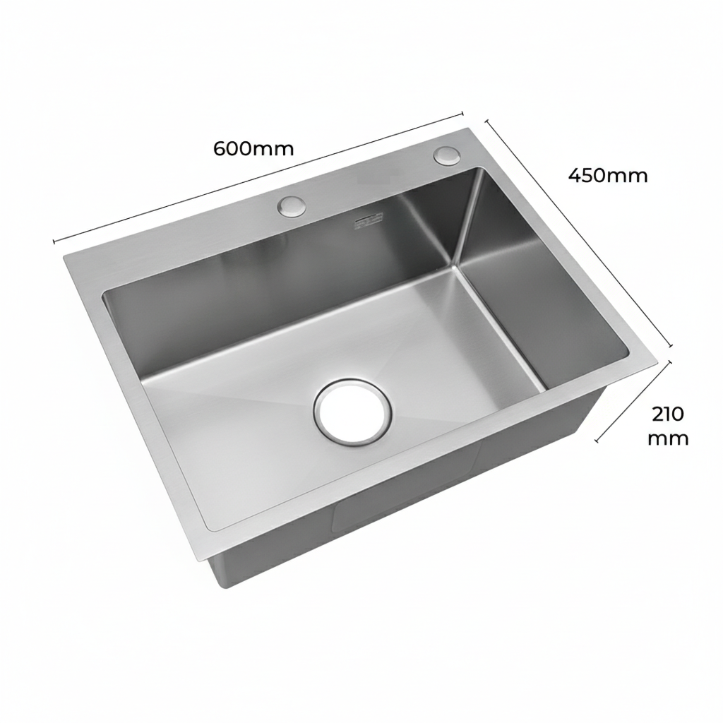 Stainless Steel Handmade Single Bowl Sink with drainer