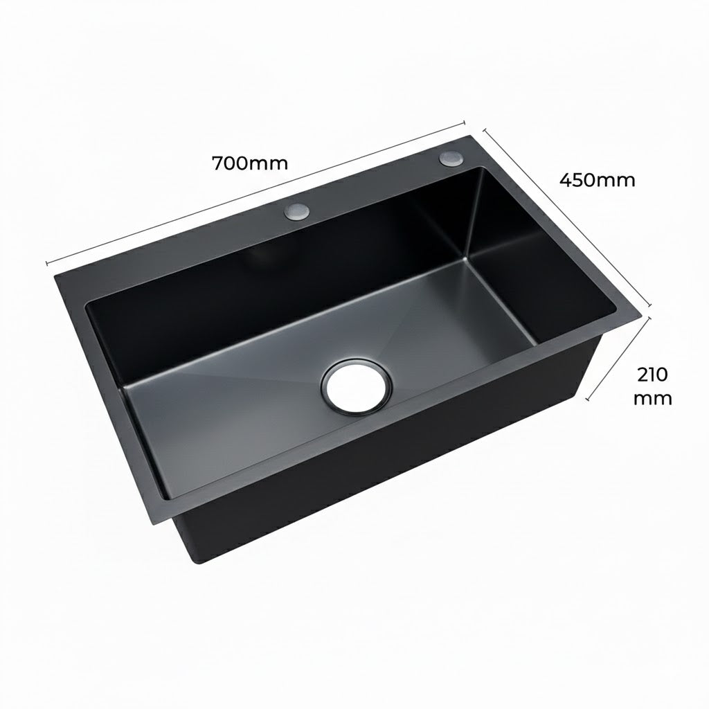 Stainless Steel Handmade Single Bowl Sink with drainer