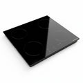 A black glass-ceramic electric cooktop with four circular burner zones and a touch control panel on the right side, shown at an angle on a white background.