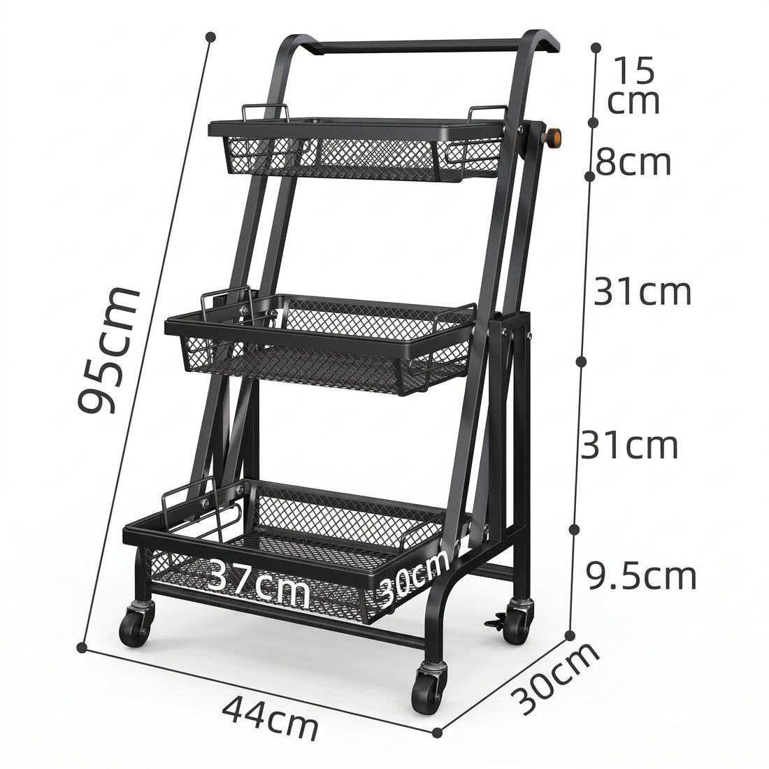 3 Tier Adjustable Kitchen Trolley