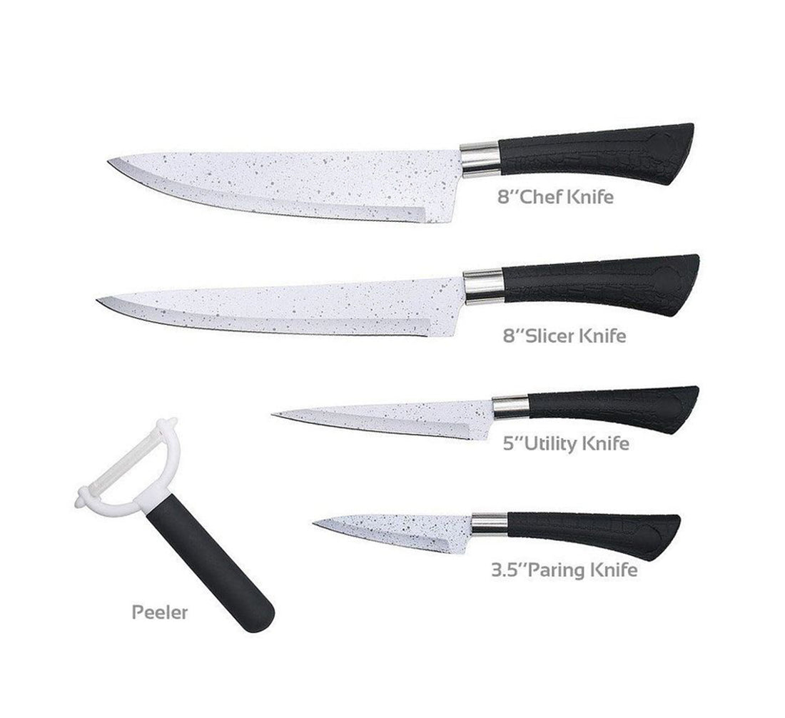 Kitchen Knife 5PC Set- Non-Stick Coated