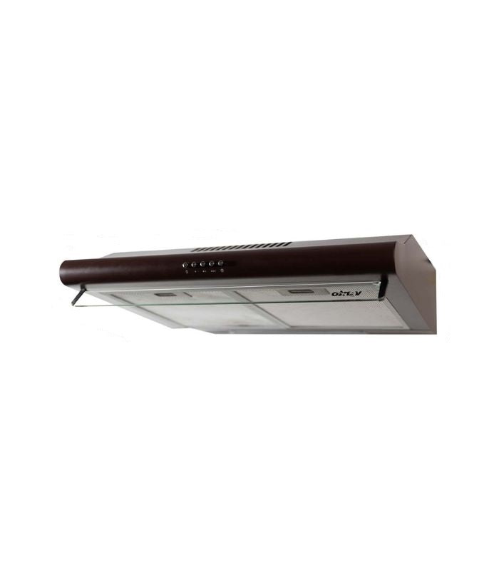 A Vento 60cm wide brown kitchen hood with control buttons and a built-in LED light.