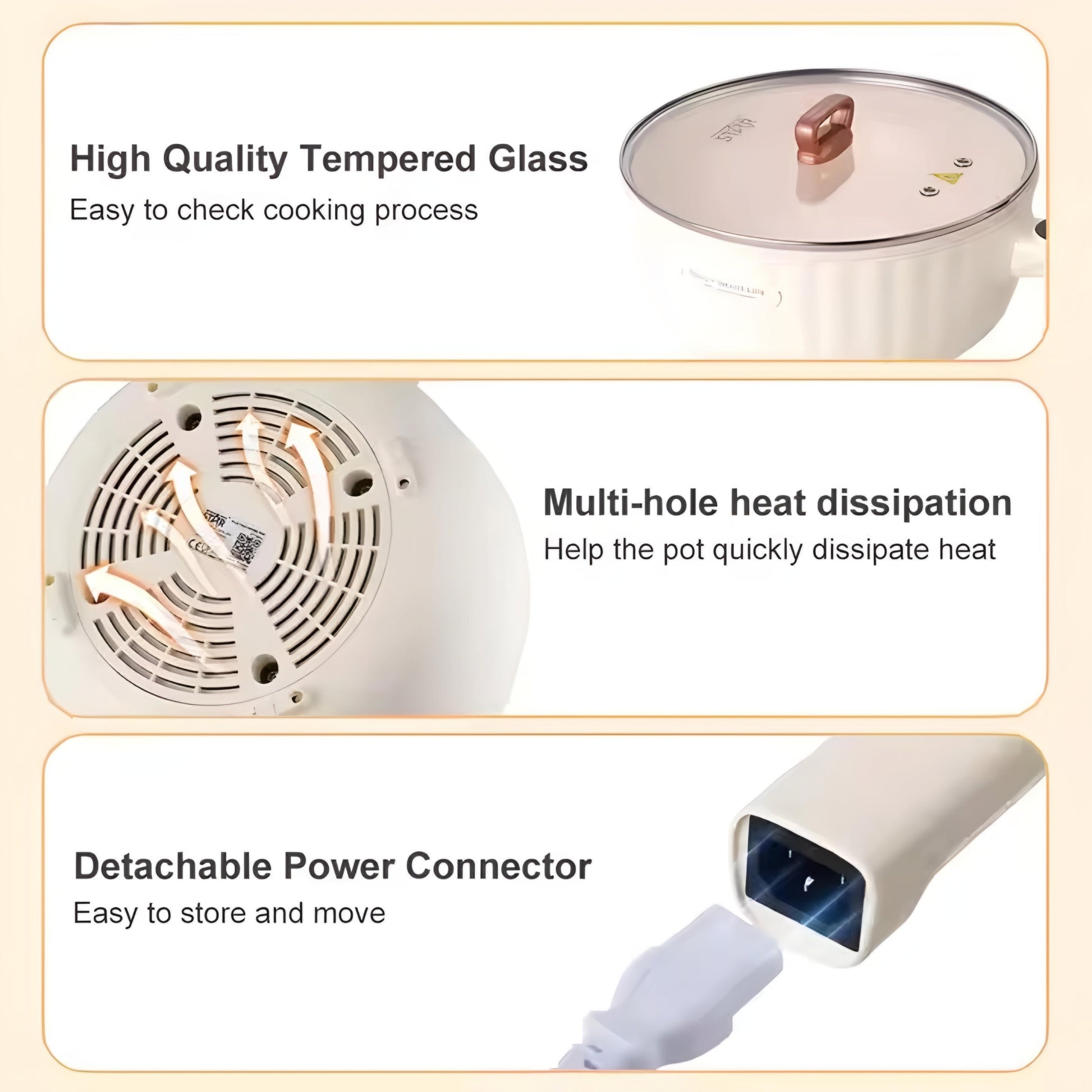 WINNING STAR 4L Multi-Function Stainless Steel Cooking Electric Hot Pot