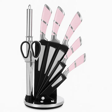 PRIORITYCHEF 7 Piece Kitchen Knife Set with Rotating Stand