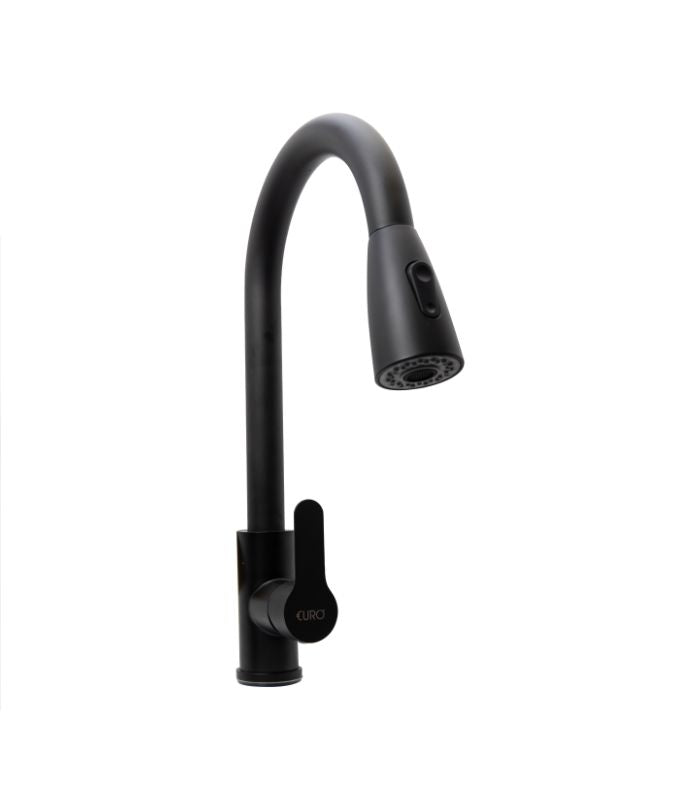 Euro Pullout Kitchen Tap Black SS - 8602AH