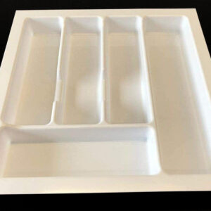 Custom Fit Cutlery Tray White 450D-W - Neatly Organize Your Kitchen Drawers 400 x 500 x 50 mm
