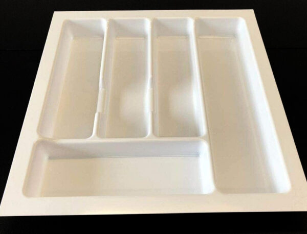 Custom Fit Cutlery Tray White 450D-W - Neatly Organize Your Kitchen Drawers 400 x 500 x 50 mm