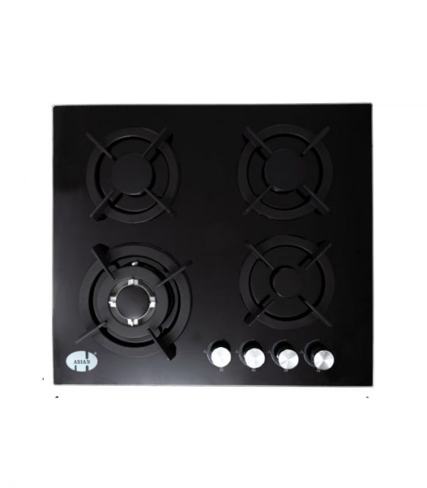 Durable 4 Burner Tempered Glass Black Gas Cooker - Asian Kitchen Appliance