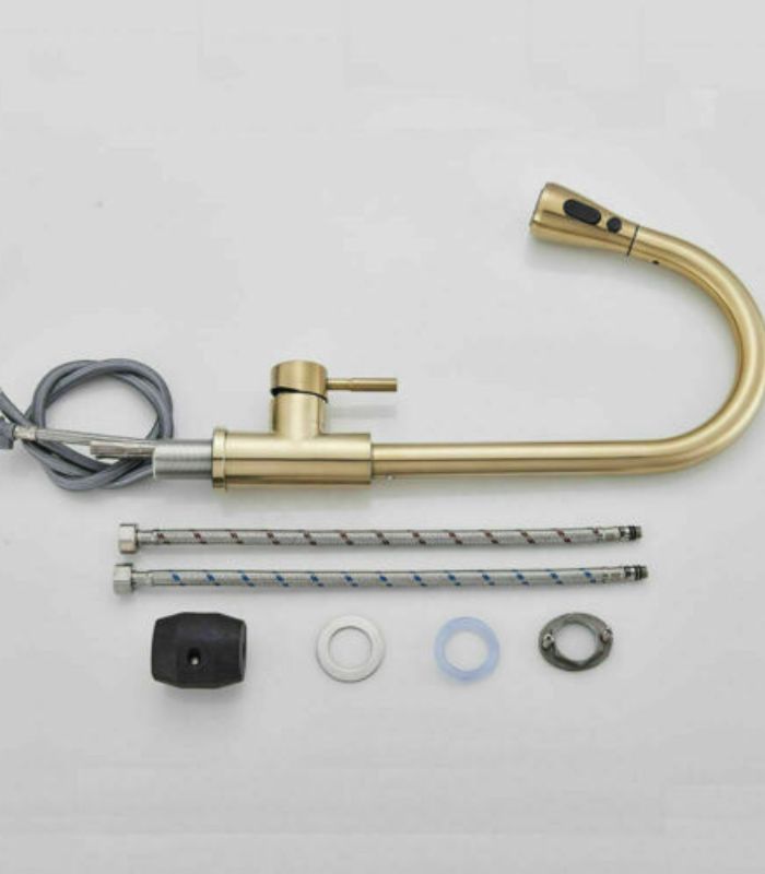 Euro SS Gold Pullout Sink Tap- 5353 – Kitchenwarehouse