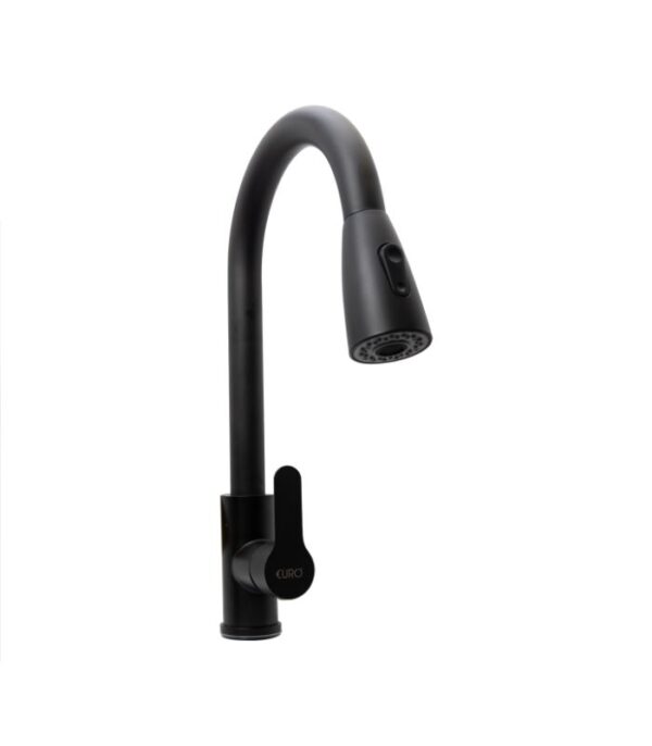 Euro Pullout Kitchen Tap Black SS - Stylish Faucet
